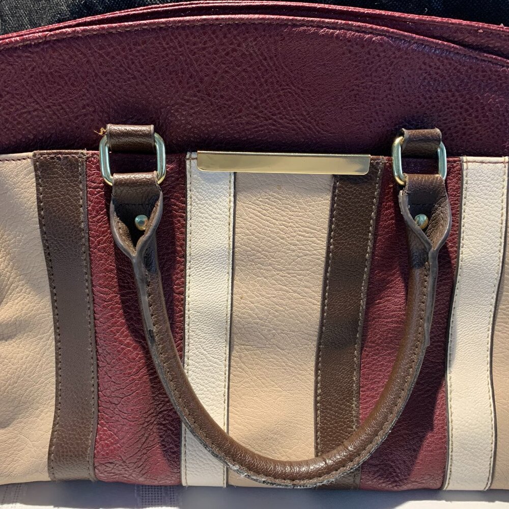 Burgundy Striped Purse
